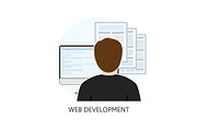 Web Development Icon Flat Design