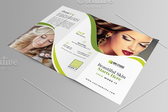 Creative Beauty Parlour Trifold in Brochure Templates - product preview 3