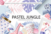 Pastel Jungle Illustration set