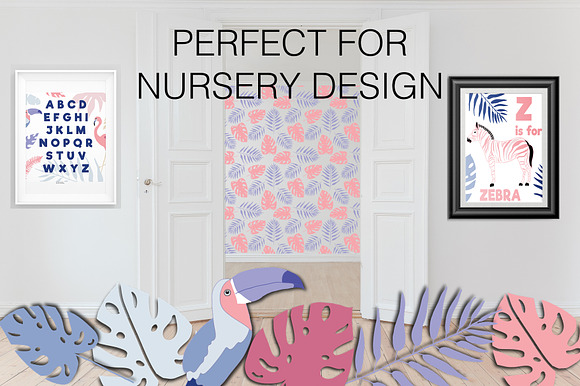 Pastel Jungle Illustration set in Illustrations - product preview 4