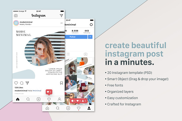 Instagram Template - Mode Minimal in Instagram Templates - product preview 1