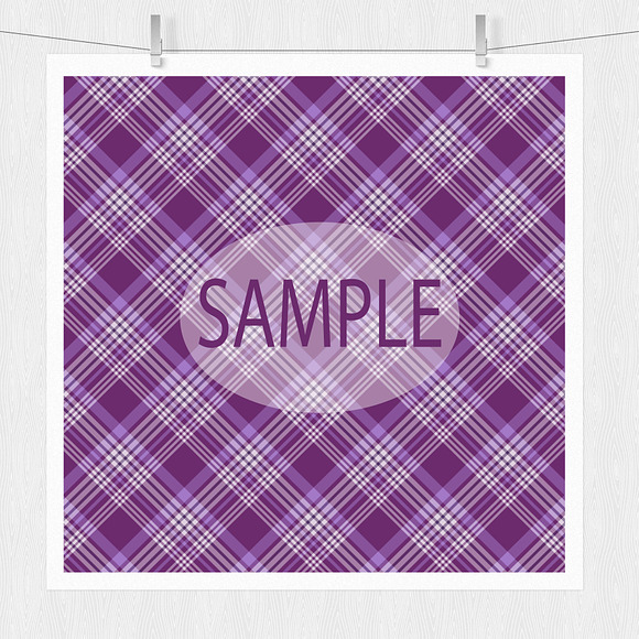 Purple Plaid Digital Paper Pack in Patterns - product preview 1