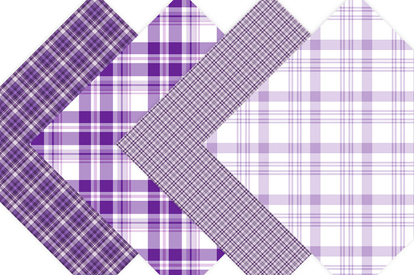Purple Plaid Digital Paper Pack in Patterns - product preview 2