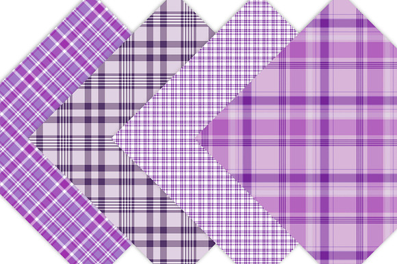 Purple Plaid Digital Paper Pack in Patterns - product preview 4