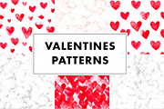 6 Valentines Pattern Hearts + marble