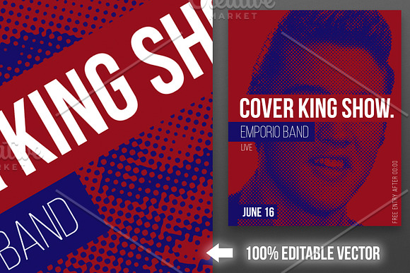 Elvis King Poster + FB cover! PSD+AI in Flyer Templates - product preview 1