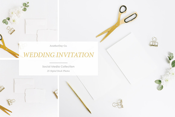 Wedding Invitation Styled Stock in Print Mockups - product preview 1