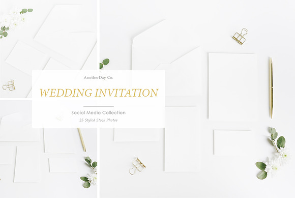 Wedding Invitation Styled Stock in Print Mockups - product preview 2