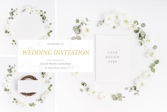 Wedding Invitation Styled Stock in Print Mockups - product preview 4