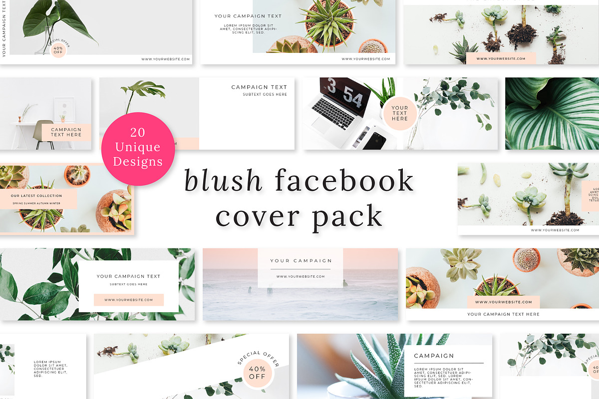 Blush Facebook Cover Pack in Facebook Templates - product preview 8