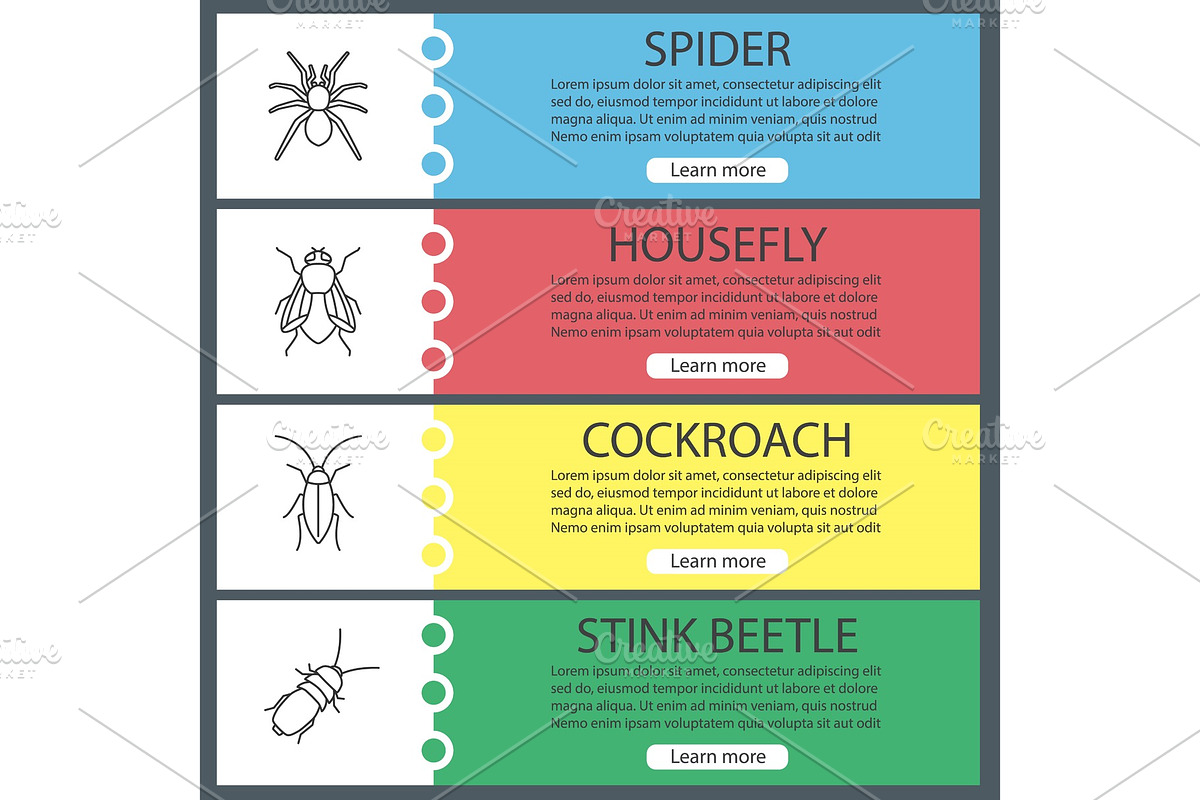 Insects web banner templates set in Product Mockups - product preview 8
