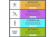 Insects web banner templates set