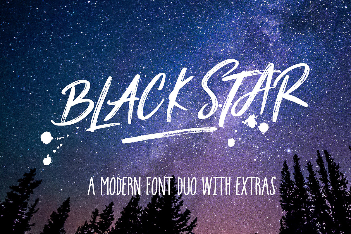 Black Star : 3 Sets + Sans in Script Fonts - product preview 8