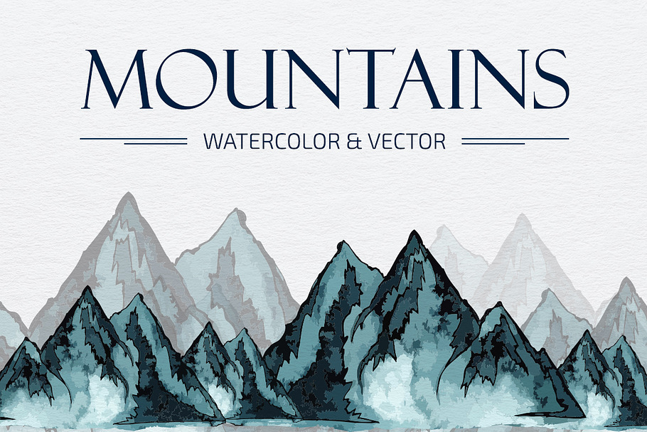 Watercolor Mountains 