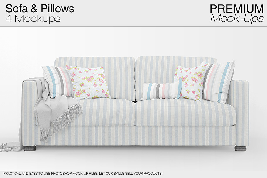 Sofa & Pillows Pack in Product Mockups - product preview 8