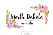 "North Dakota". Corner borders.