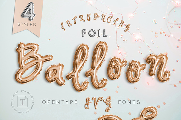 FoilBalloon - Color bitmap font