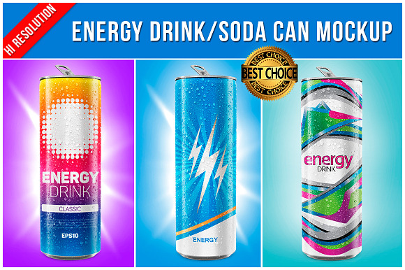 Energy Drink / Soda Can Mockup in Product Mockups - product preview 1