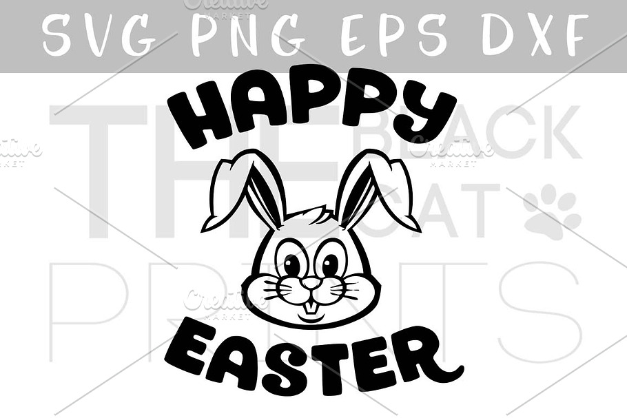 Happy Easter bunny SVG DXF EPS PNG