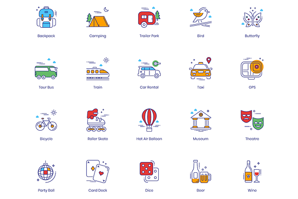 96 Tourism & Travel Icons in Travel Icons - product preview 4