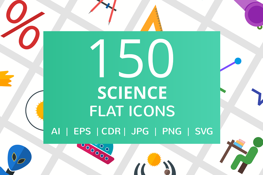 150 Science Flat Icons