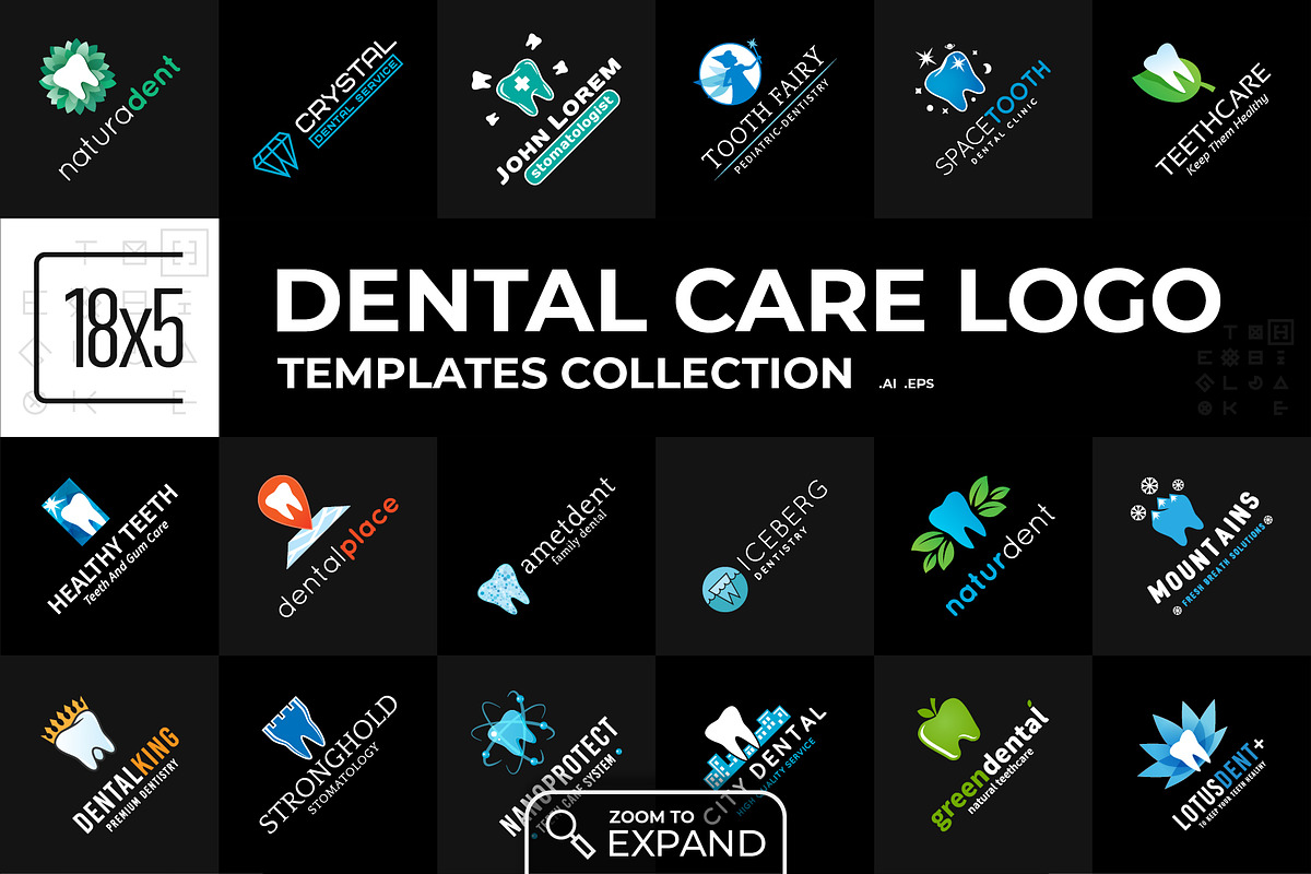 Collection of 18x5 Dental Care Logos in Logo Templates - product preview 8