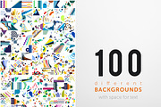 100 different backgrounds with space