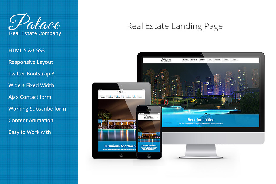 Palace Real Estate Landing Page in Landing Page Templates - product preview 8