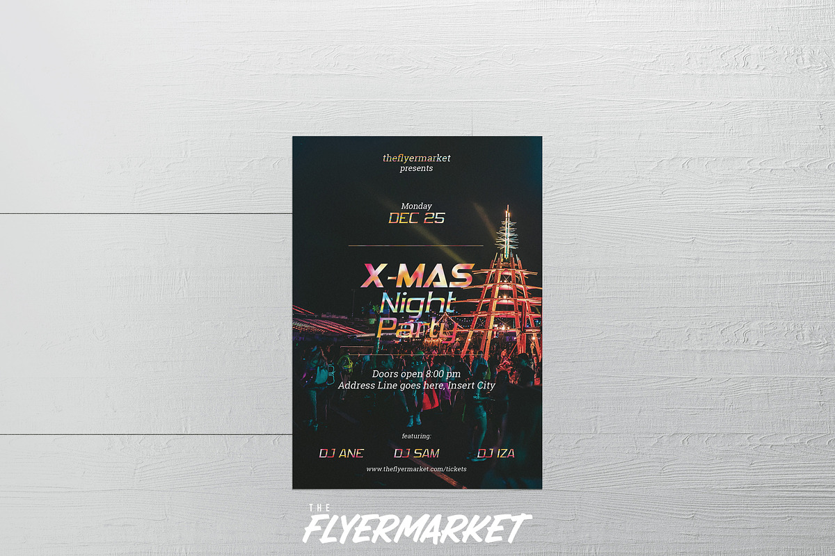 Xmas Night Party Flyer Template in Flyer Templates - product preview 8