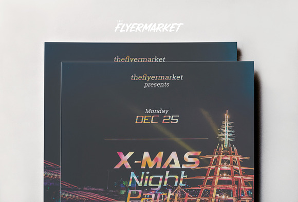 Xmas Night Party Flyer Template in Flyer Templates - product preview 2