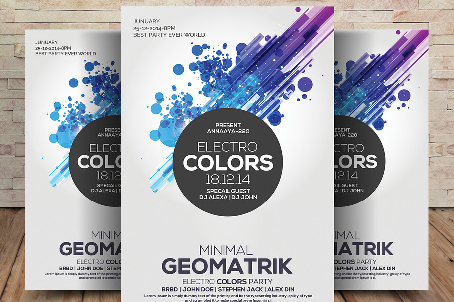 Electro Colors - Flyer Template in Flyer Templates - product preview 8