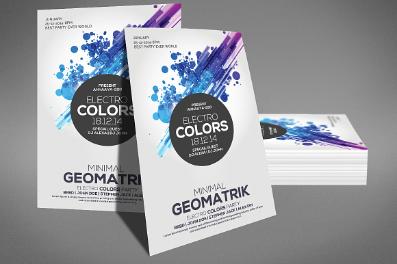 Electro Colors - Flyer Template in Flyer Templates - product preview 1