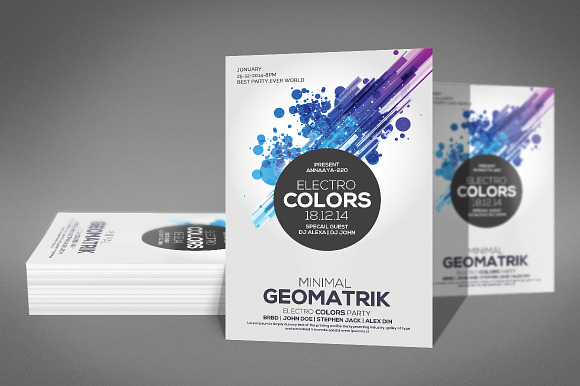 Electro Colors - Flyer Template in Flyer Templates - product preview 2