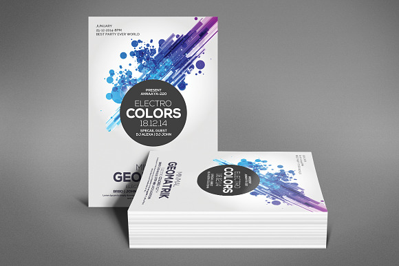 Electro Colors - Flyer Template in Flyer Templates - product preview 3