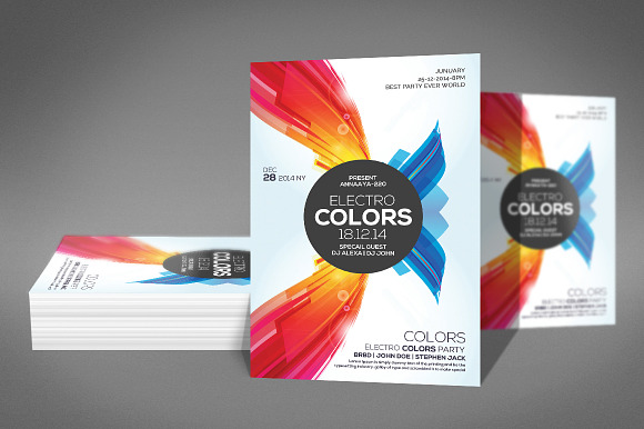 Electro Colors Club Flyer in Flyer Templates - product preview 2
