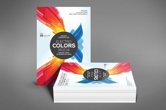 Electro Colors Club Flyer in Flyer Templates - product preview 3