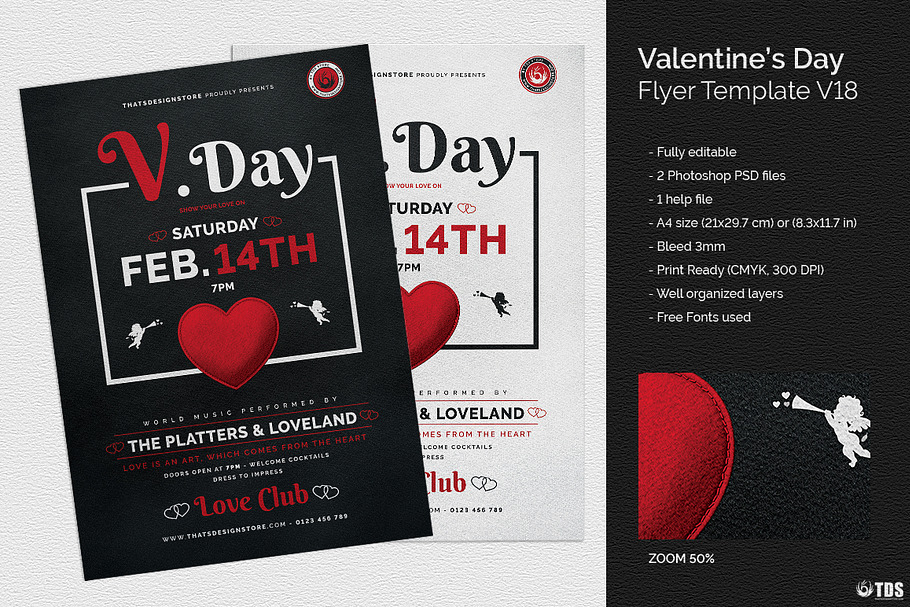 Valentines Day Flyer Template V18 in Flyer Templates - product preview 8