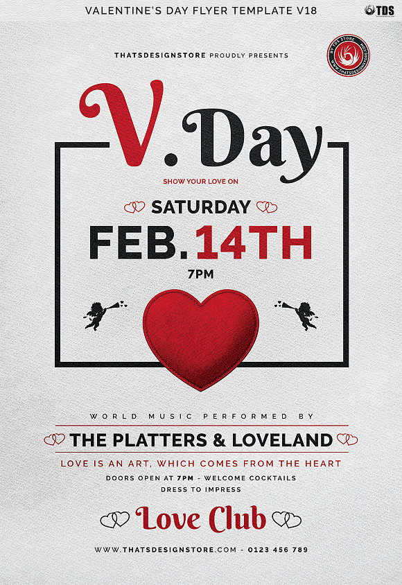 Valentines Day Flyer Template V18 in Flyer Templates - product preview 7