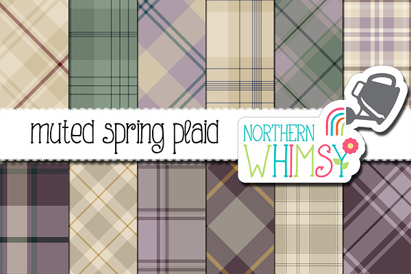 Muted Spring Plaid Digital Paper