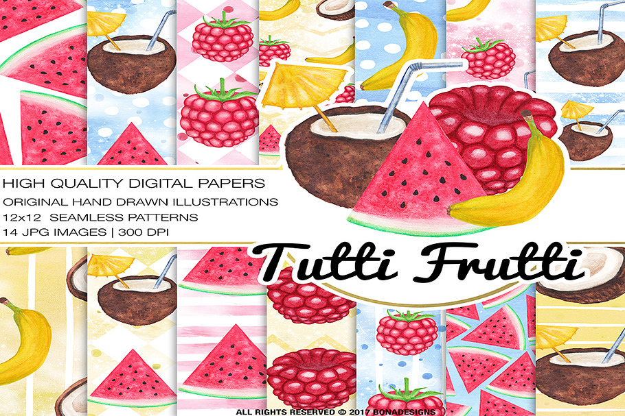 Fruits Digital Paper+Bonus Posters