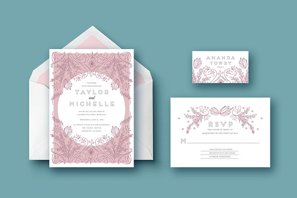 Wedding Invitation Suite | Michelle in Wedding Templates - product preview 2