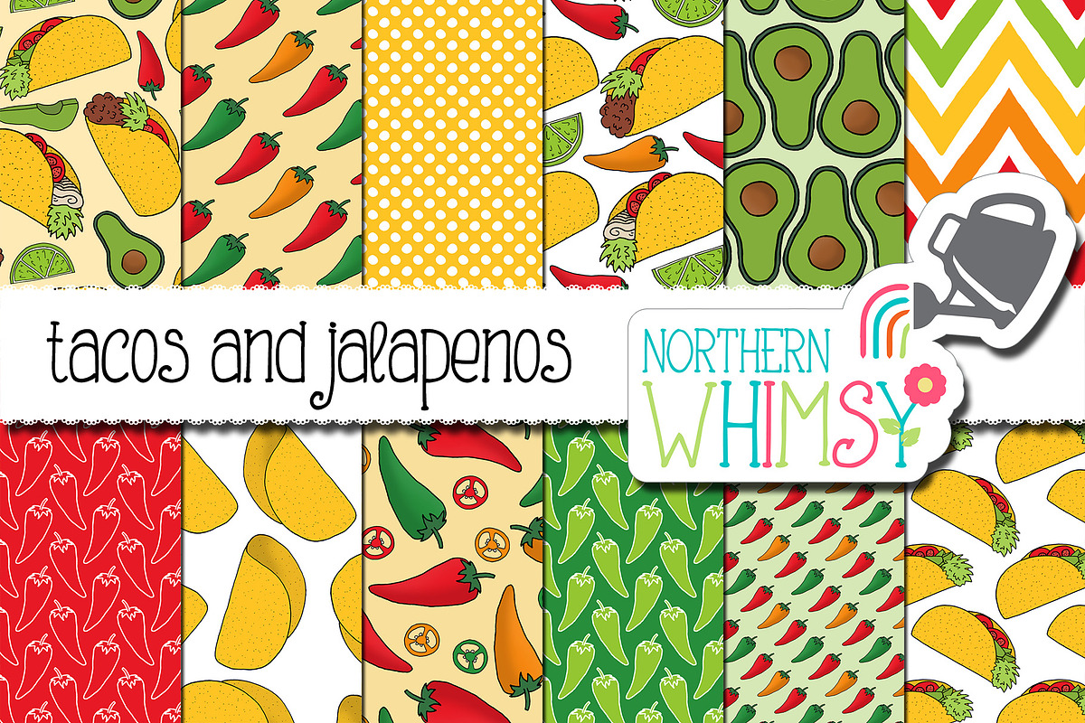 Taco Seamless Patterns in Patterns - product preview 8