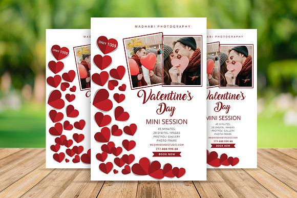 Valentines Day Mini Session Card in Card Templates - product preview 1