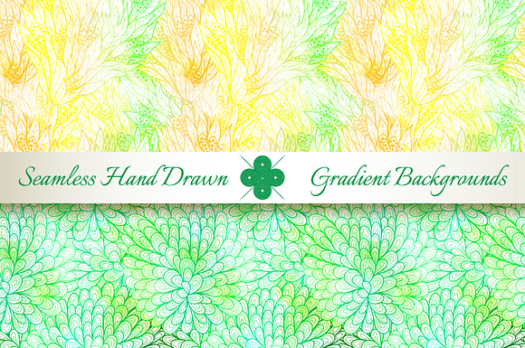 6 Seamless Gradient Florals. Set#7 in Patterns - product preview 3