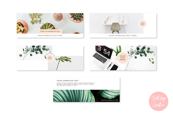 Blush Facebook Cover Pack in Facebook Templates - product preview 3