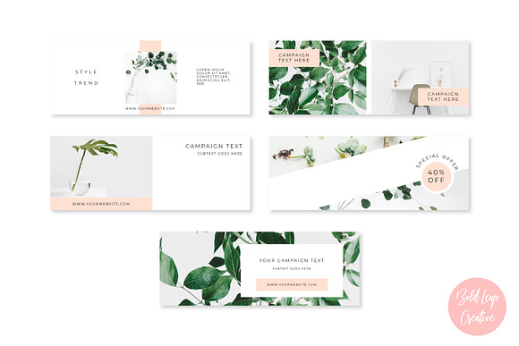 Blush Facebook Cover Pack in Facebook Templates - product preview 4