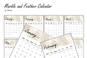 Marble and Feather Calendar 2018