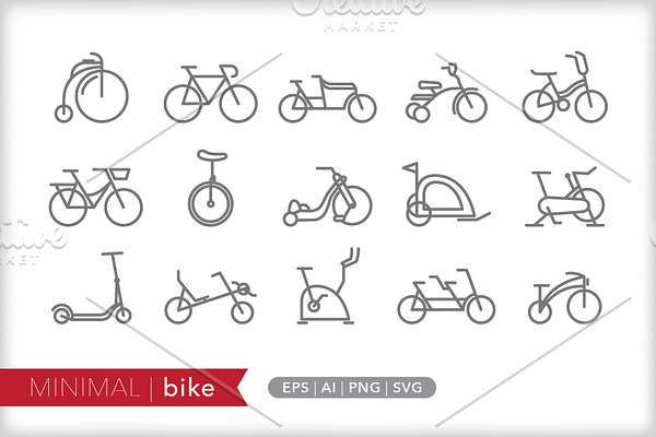 Minimal bike icons