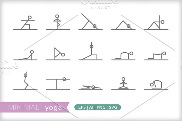 Minimal yoga icons