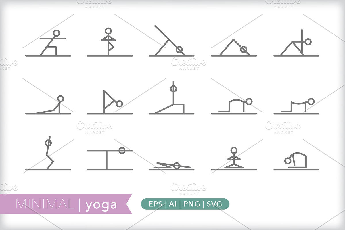 Minimal yoga icons in Dog Icons - product preview 8